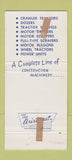 Matchbook Cover - Allis Chalmers Tractors Milwaukee Eau Claire WI WEAR 30 Strike