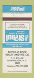 Matchbook Cover - Blowing Rock Real Estate Insurance NC 30 Strike