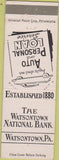 Matchbook Cover - Watsontown Natioanl Bank PA