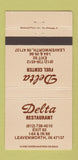 Matchbook Cover - Delta Restaurant Leavenworth IN 30 Strike