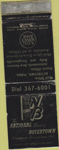 Matchbook Cover - Natioanl Bank of Boyertown PA WEAR