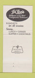 Matchbook Cover - Di Leo's Restaurant Chicago IL 30 Strike