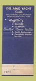 Matchbook Cover - Del Amo Yacht Center Marina Del Rey CA WEAR 30 Strike