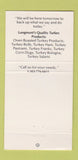Matchbook Cover - Longmont Turkey Products Colorado 30 Strike