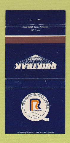 Matchbook Cover - Roadway Trucking Quiktrak 30 Strike