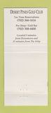 Matchbook Cover - Desert Pines Golf Club Las Vegas NV 30 Strike