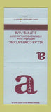 Matchbook Cover - Allar Company Sterling Heights MI 30 Strike
