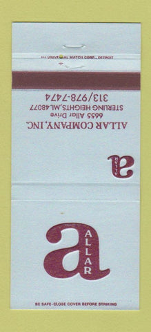 Matchbook Cover - Allar Company Sterling Heights MI 30 Strike