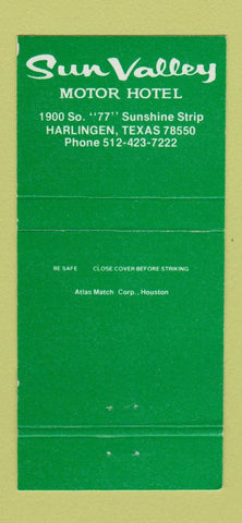 Matchbook Cover - Sun Valley Motor Hotel Harlingen TX 30 Strike