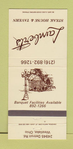 Matchbook Cover - Lambert's Steak House Westlake OH 30 Strike