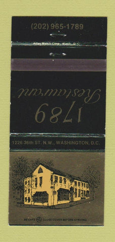 Matchbook Cover - 1789 Restaurant Washington DC 30 Strike
