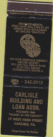 Matchbook Cover - Carlisle Building Loan Carlisle PA