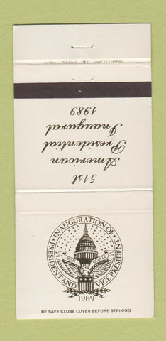 Matchbook Cover - 1989 President Inauguration George Bush 30 Strike