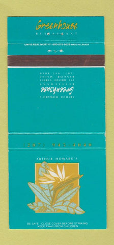 Matchbook Cover - Arthur Howard's Greenhouse Bangor ME 30 Strike