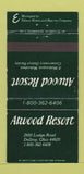 Matchbook Cover - Atwood Resort Dellroy OH 30 Strike