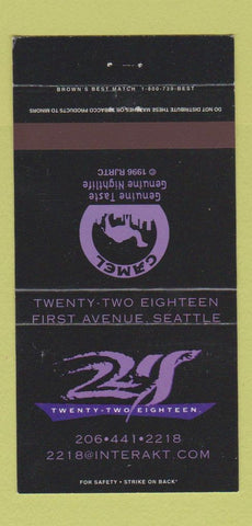 Matchbook Cover - Twenty Two Eighteen Seattle WA Camel Cigarettes 30 Strike