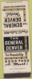 Matchbook Cover - General Denver Hotel Wilmington OH