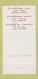 Matchbook Cover - Piccadilly Inn Hotels Fresno CA 30 Strike