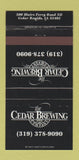 Matchbook Cover - Cedar Brewing Beer Cedar Rapids IA 30 Strike