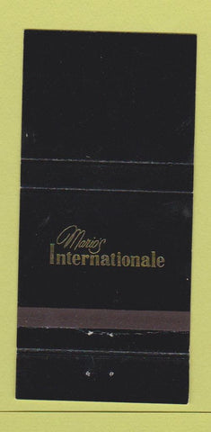 Matchbook Cover - Mario's Internationale Columbus OH 30 Strike