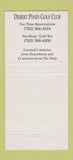 Matchbook Cover - Desert Pines Golf Club Las Vegas NV 30 Strike