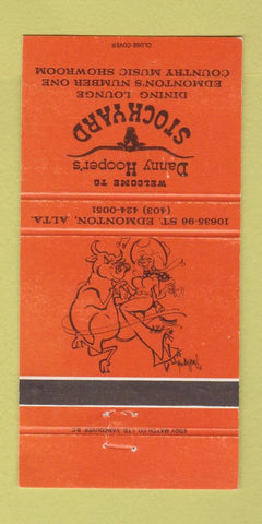 Matchbook Cover - Danny Hooper's Stockyard Edmonton AB 30 Strike