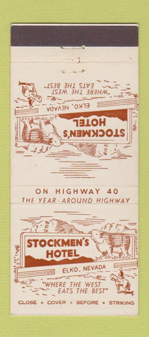 Matchbook Cover - Stockmen's Hotel Elko NV casino 30 Stick