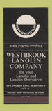 Matchbook Cover - Westbrook Lanolin Bradford UK Golden Dawn 30 Strike