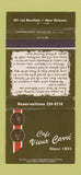 Matchbook Cover - Cafe Vieux Carre New Orleans LA 30 Strike