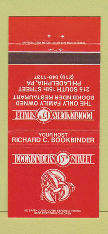 Matchbook Cover - Bookbiner's Restaurant Philadelphia PA 30 Strike