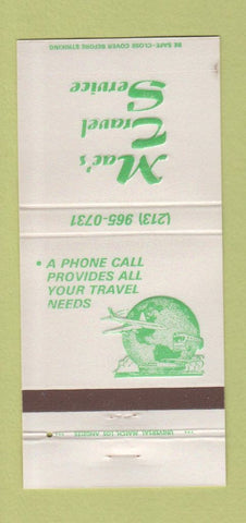 Matchbook Cover - Mac's Travel Service West Covina CA 30 Strike