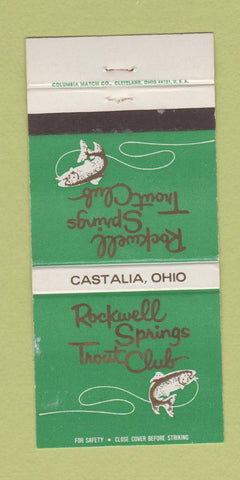 Matchbook Cover - Rockwell Springs Trout Club Castalia OH 30 Strike