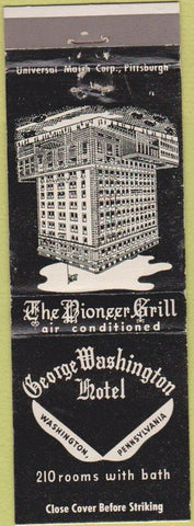 Matchbook Cover - George Washington Hotel Washington PA