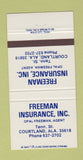 Matchbook Cover - Freeman Insurance Courtland L 30 Strike