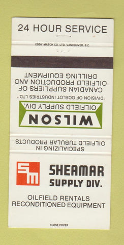 Matchbook Cover - Wilson Oil Field Supply Edmonton AB Calgary AB 30 Strike