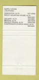 Matchbook Cover - Wilson Oil Field Supply Edmonton AB Calgary AB 30 Strike