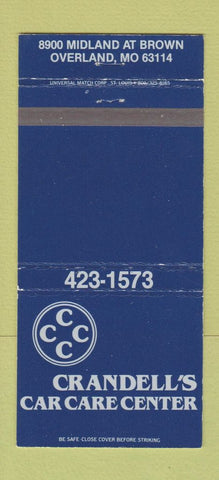 Matchbook Cover - Crandell's Car Care Overland MO 30 Strike
