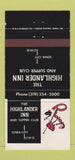 Matchbook Cover - Highlander Inn Iowa City IA 30 Strike