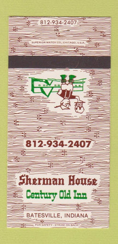 Matchbook Cover - Sherman House Century Old Inn Batesville IN 30 Strike
