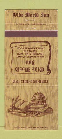 Matchbook Cover - Olde World Inn Hyattsville MD 30 Strike