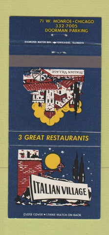 Matchbook Cover - Italian Village Chicago IL 30 Strike