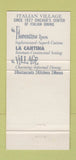 Matchbook Cover - Italian Village Chicago IL 30 Strike