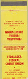 Matchbook Cover - Fedalaska Credit Union Anchorage Kodiak AK