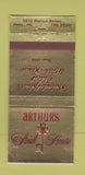 Matchbook Cover - Arthur's Steak House Philadelphia PA 30 Strike