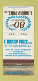 Matchbook Cover - C Harry Price coal hardware Burlington NJ 1983 30 Strike