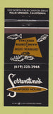 Matchbook Cover - Sorrentino's Seafood Palm Springs CA 30 Strike
