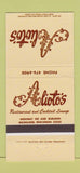 Matchbook Cover - Alioto's Restaurant Milwaukee WI 30 Strike