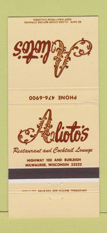 Matchbook Cover - Alioto's Restaurant Milwaukee WI 30 Strike