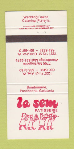 Matchbook Cover - La Sem Patisserie Pizza QC 30 Strike