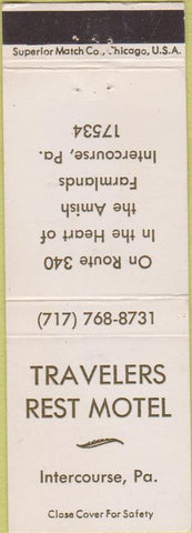 Matchbook Cover - Travelers Rest Motel Intercourse PA